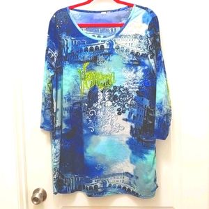 261T405 Blue Paisley Venezia Vintage Tunic